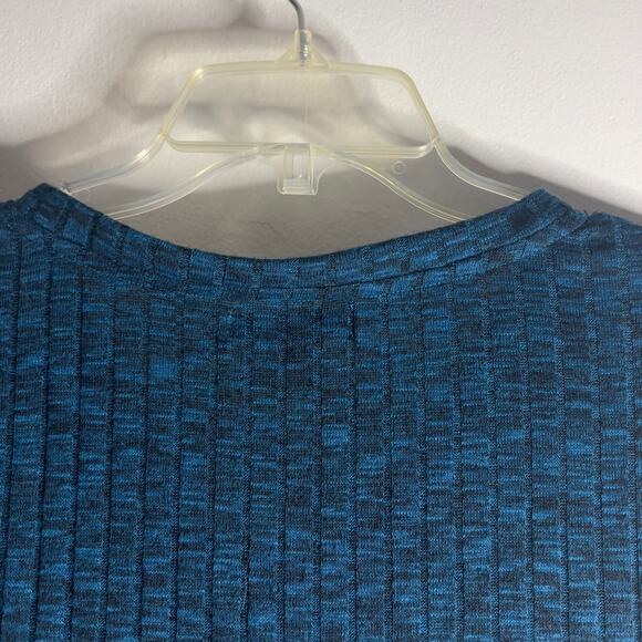 Relativity Women's Stretchy Knit V-Neck Swag Style Dark Blue Sweater Size Large - Picture 11 of 12